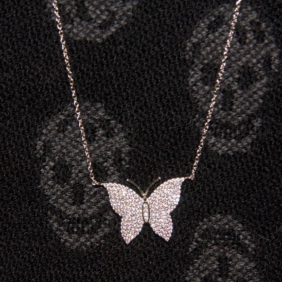 Stunning 14kt Gold Dipped Butterfly Pave Swarovski - Picture 4 of 8